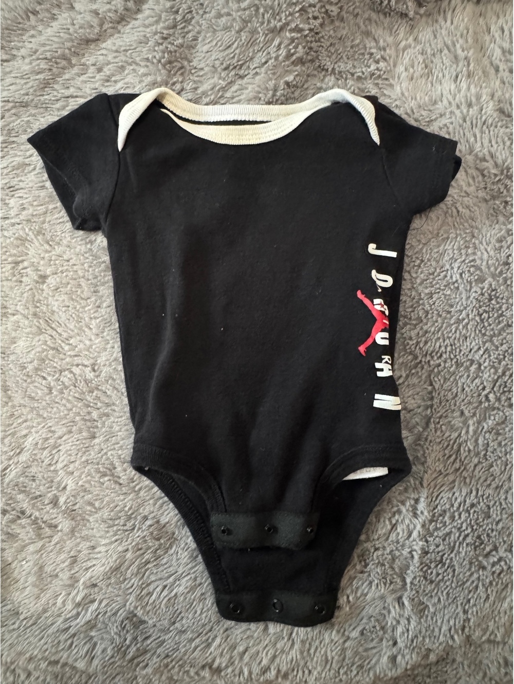 Jordan Baby Black Bodysuit Size 0-6 Months